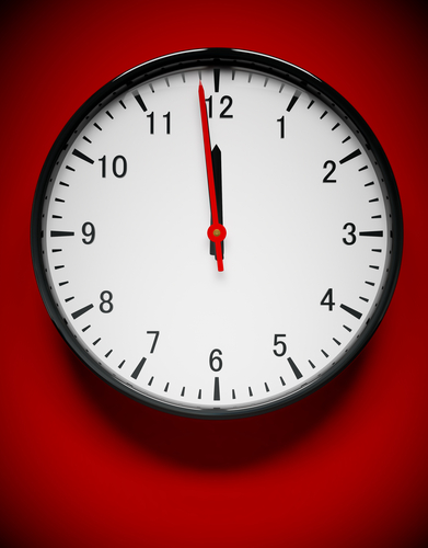 clock_on_red_background